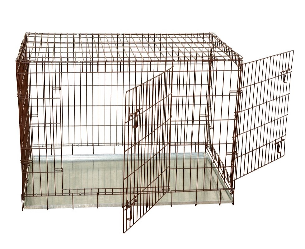 Клетка для собак №3 77х59х62h см, 2 двери, коричневая