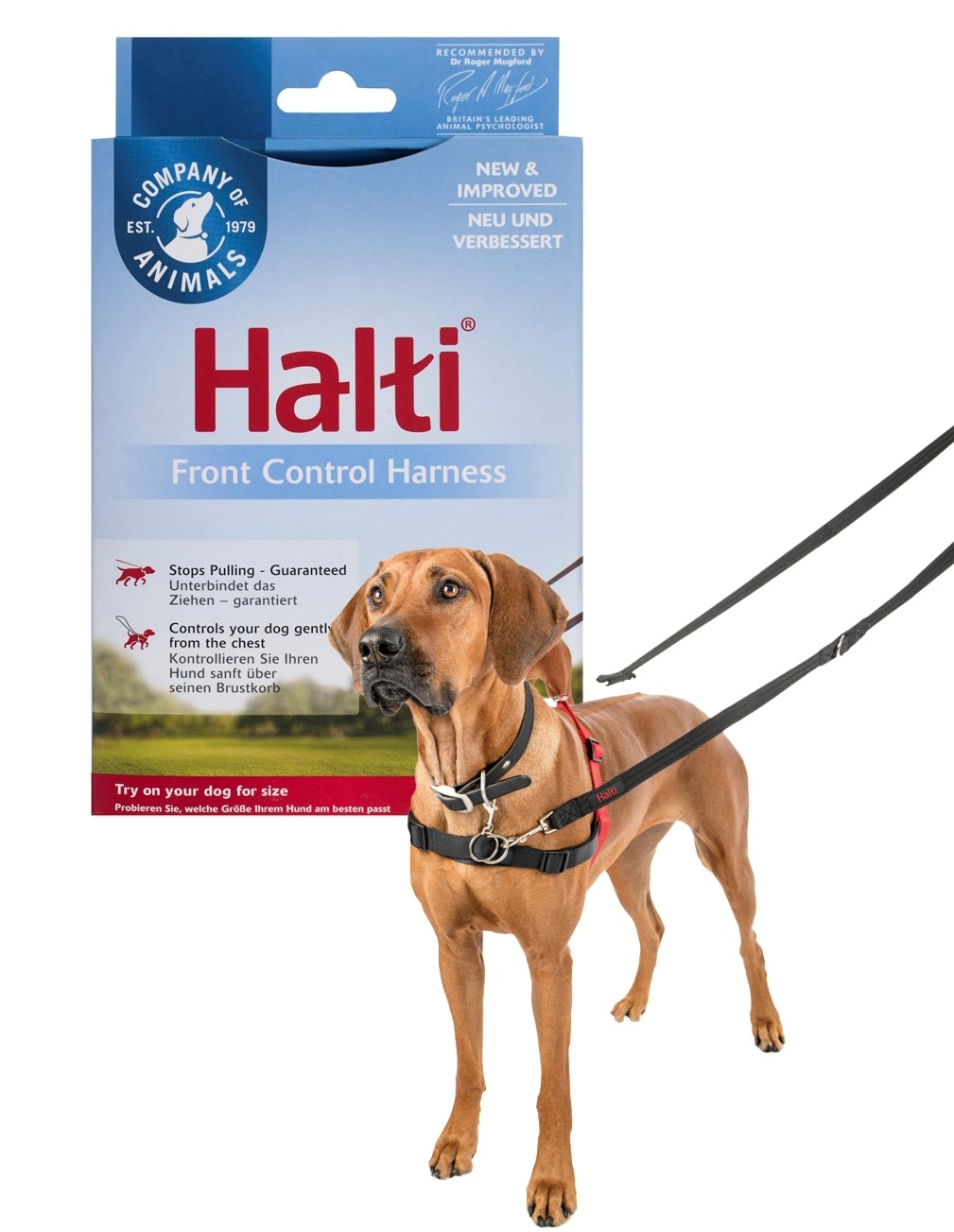 Шлейка корректирующая для собак HALTI Front Control, красно-чёрная, L, 80-120см от магазина dog22.ru 