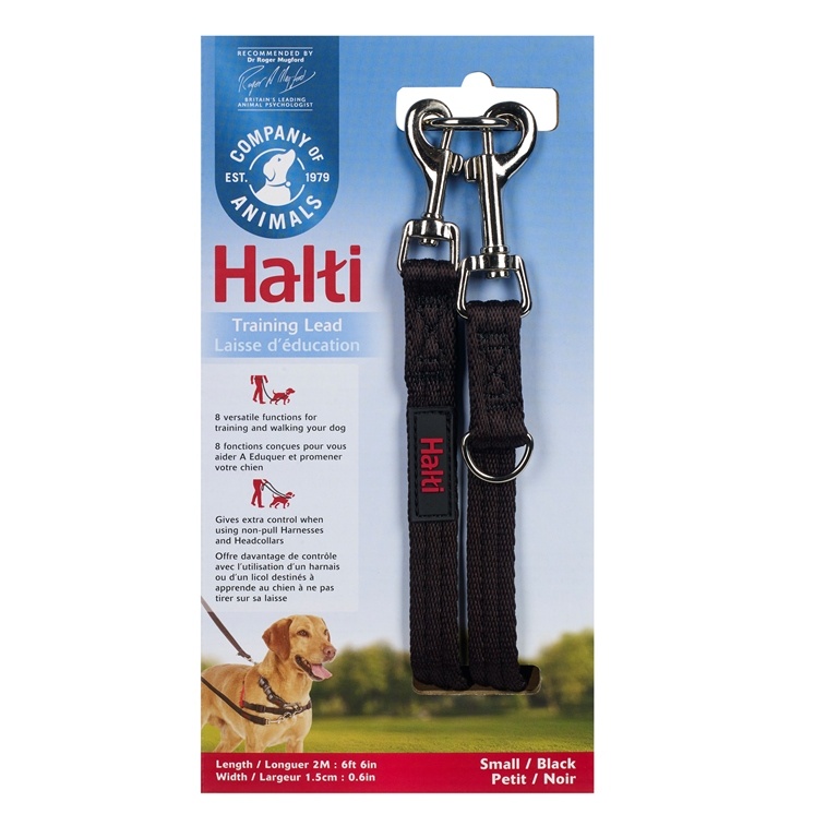 Поводок-перестёжка для собак HALTI Training Lead, черный, 200х1.5см от магазина dog22.ru 