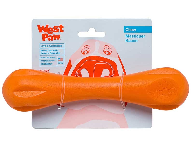 Игрушка для собак гантеля West Paw Zogoflex Hurley S 15 см оранжевая